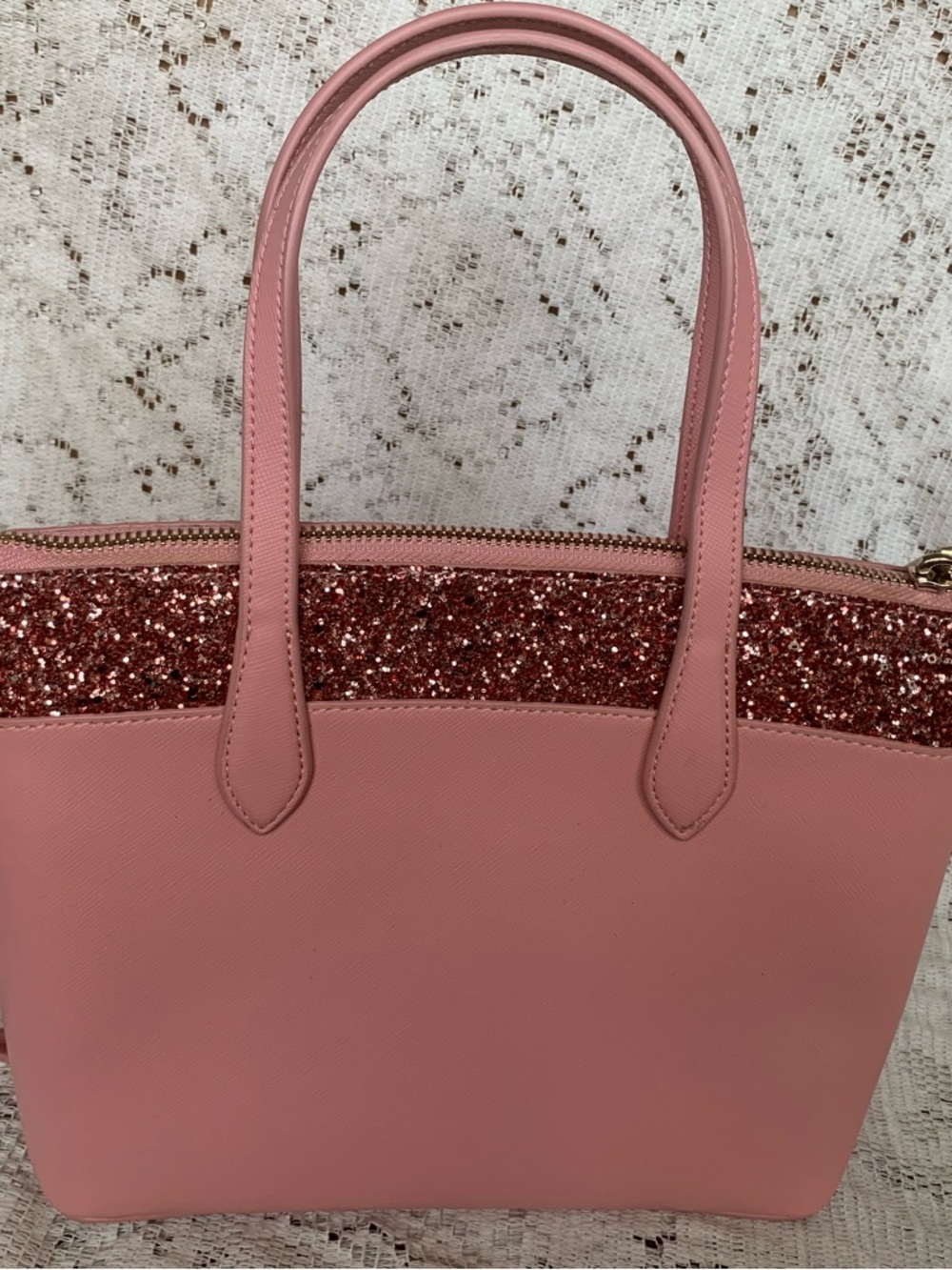 Kate Spade Flash Glitter Pink Satchel Crossbody Bag - Picture 6 of 16